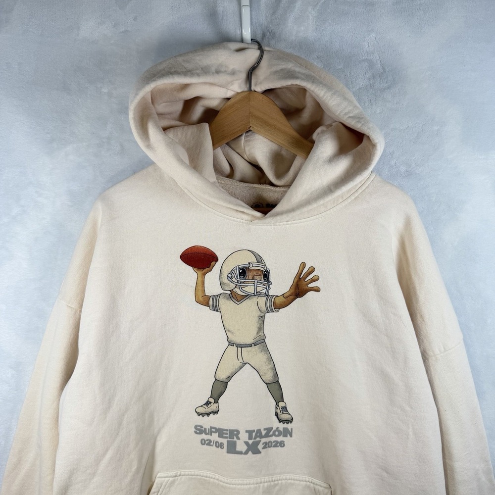 Bad Bunny x Super Tazon NFL Concho Hoodie br Off White Large